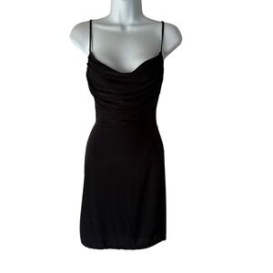 2 Saints Black S Bodycon Mini Dress Spaghetti Straps‎ Open Back Grunge Going Out